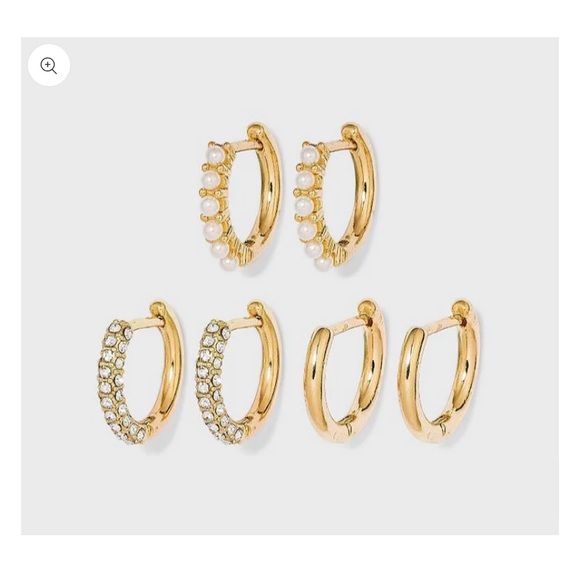 BaubleBar Earring Wardrobe, NWT, 8 Pair, Stars, Hoops, Bling, Pearl, Gold & More - Picture 12 of 13